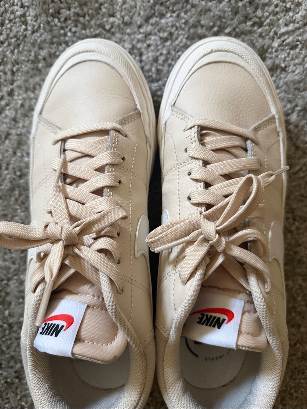 Nike Cream/Tan Blazer Low Sneakers with White Swoosh - Picture 5 of 5